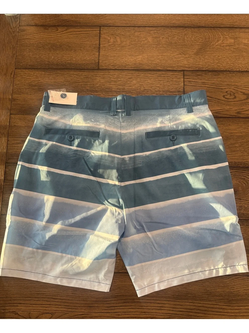 NWT-Ring of Fire Blue Gradient Striped Swim Shorts